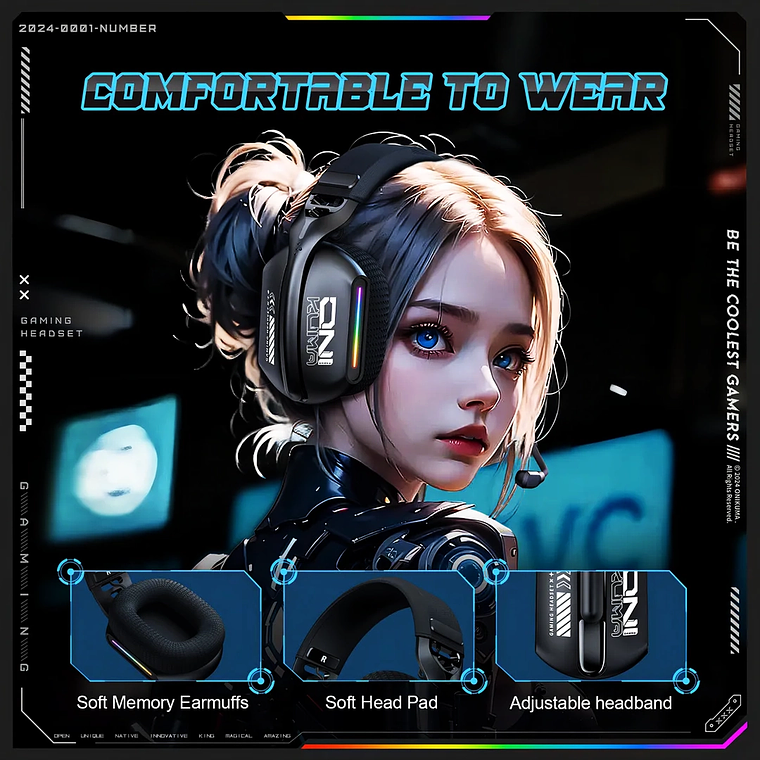 Audífonos Gamer GT808 Tri-Mode Inalámbricos RGB - PS5, PC y Consolas 10