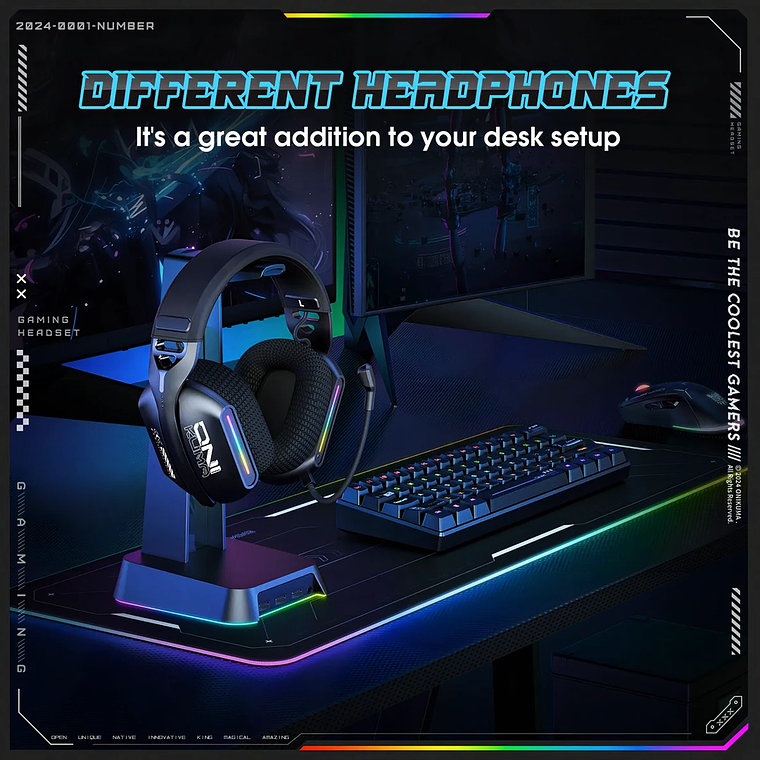 Audífonos Gamer GT808 Tri-Mode Inalámbricos RGB - PS5, PC y Consolas 12