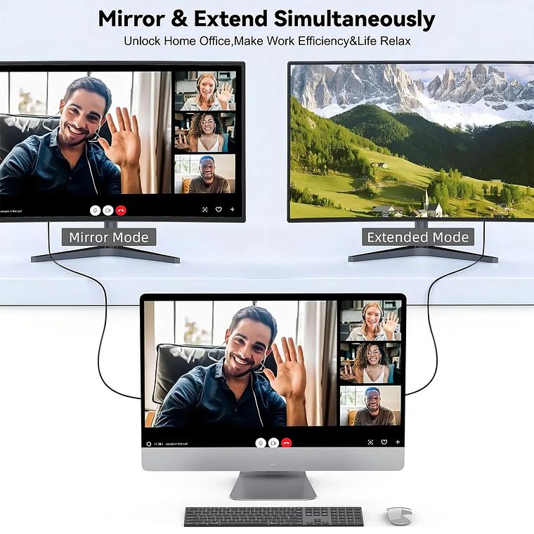 Adaptador Cable USB Tipo C a HDMI 4K 1,8  Plug and Play 5