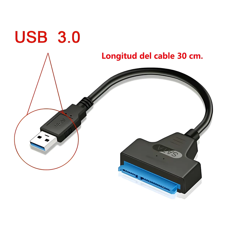 Adaptador USB 3.0 a SATA III para Discos Duros SSD/HDD  9