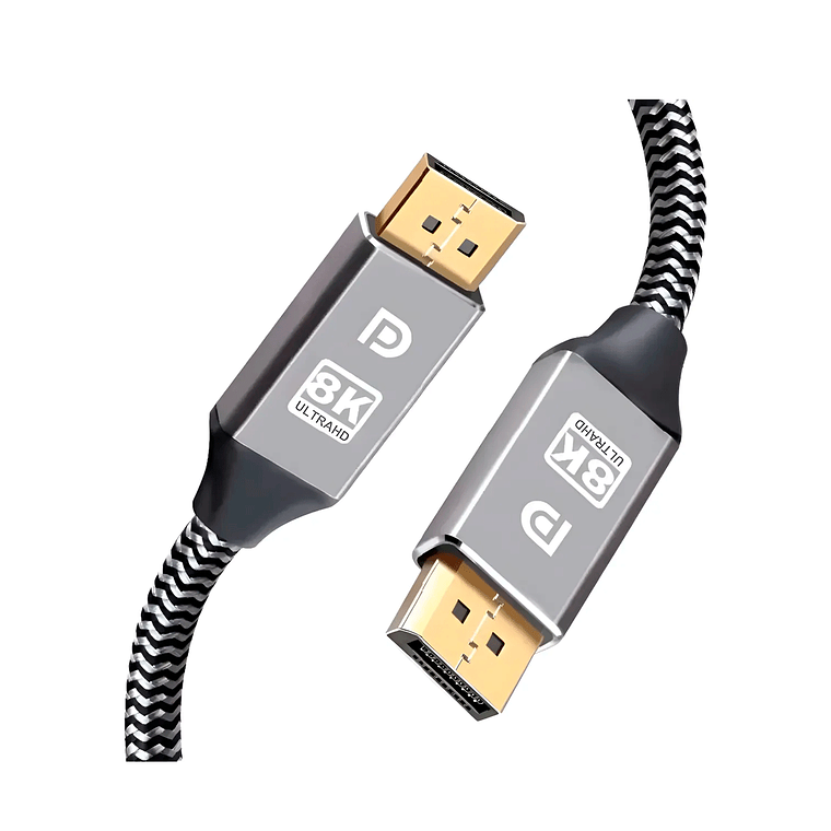 Cable DisplayPort 8K 60Hz 4K 120Hz V1.4 32.4 Gbps 2 Metros Negro Alta Calidad 1