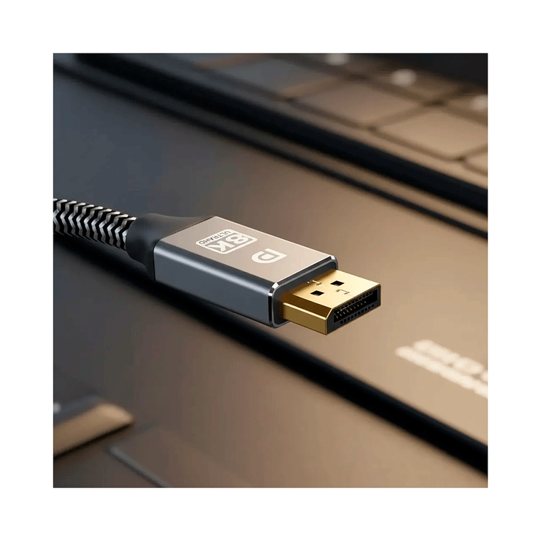 Cable DisplayPort 8K 60Hz 4K 120Hz V1.4 32.4 Gbps 2 Metros Negro Alta Calidad 3