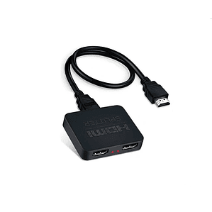 Splitter HDMI 1x2 Divisor de Señal 4K y 1080p  Doble Salida  Color Negro