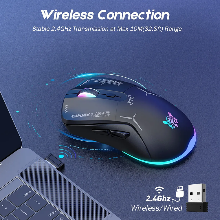 Mouse gamer inalámbrico Onikuma ONIKUMA cw917 black 2.4g 4