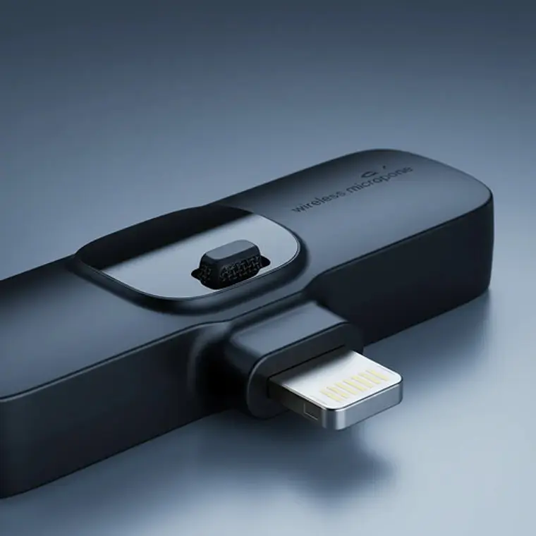 Micrófono Para iPhone Bluetooth Solapa Lavalier Inalámbrico 3