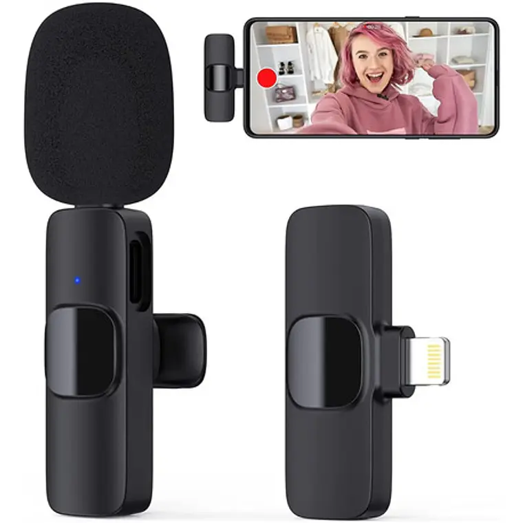 Micrófono Para iPhone Bluetooth Solapa Lavalier Inalámbrico 5