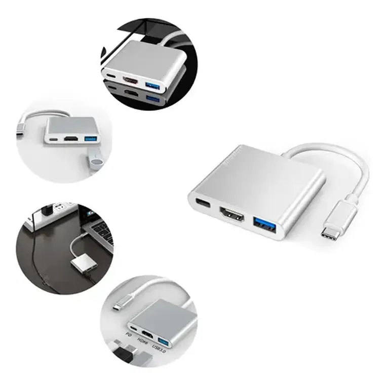 Adaptador Usb Tipo C A Hdmi Usb 3.0 Sheng 4k Para Tv Mac Pc 1