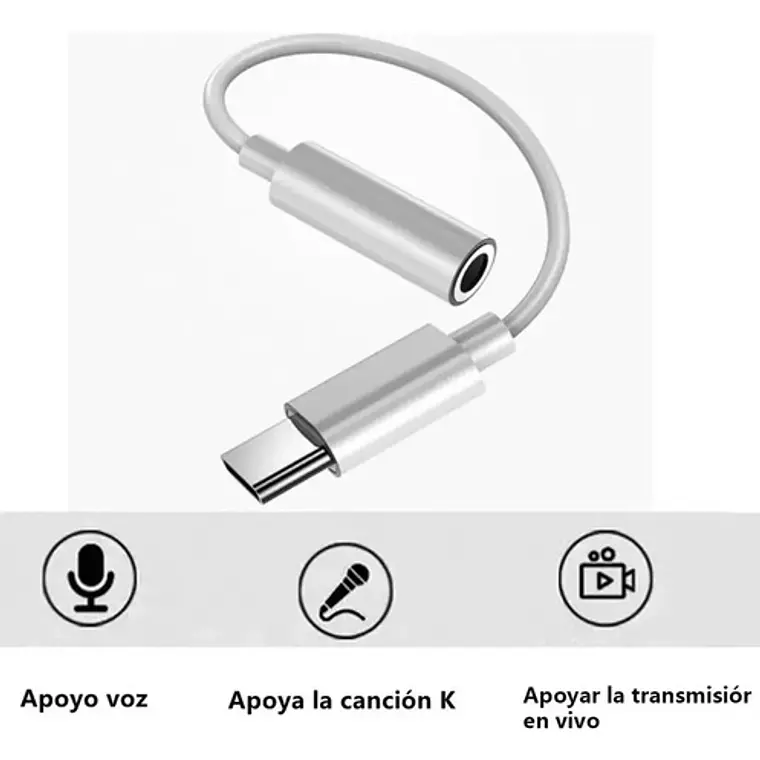 Adaptador Audífonos Tipo C Adaptador Audio Microfono Qatarshop Jack 3.5 Usb Tipo C Audio Cable 5