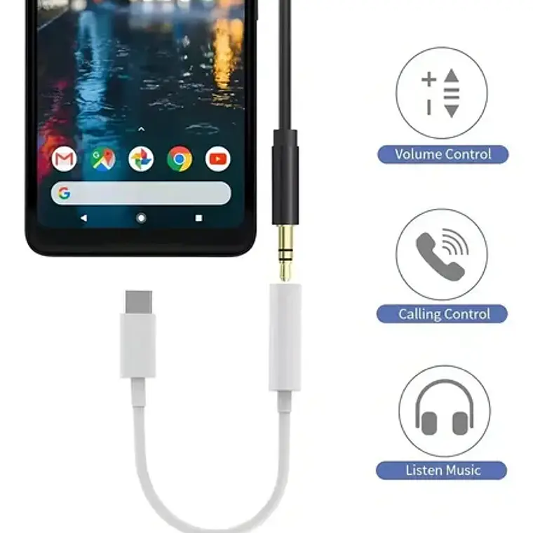 Adaptador Audífonos Tipo C Adaptador Audio Microfono Qatarshop Jack 3.5 Usb Tipo C Audio Cable 11