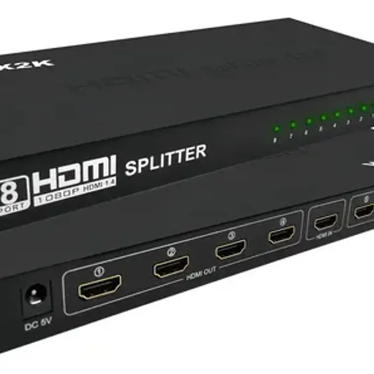 Splitter Hdmi 1x8 Salidas 1080p 2k4k Amplificador C/fuente 2
