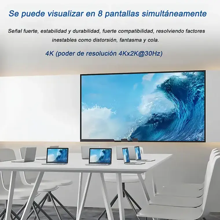 Splitter Hdmi 1x8 Salidas 1080p 2k4k Amplificador C/fuente 5