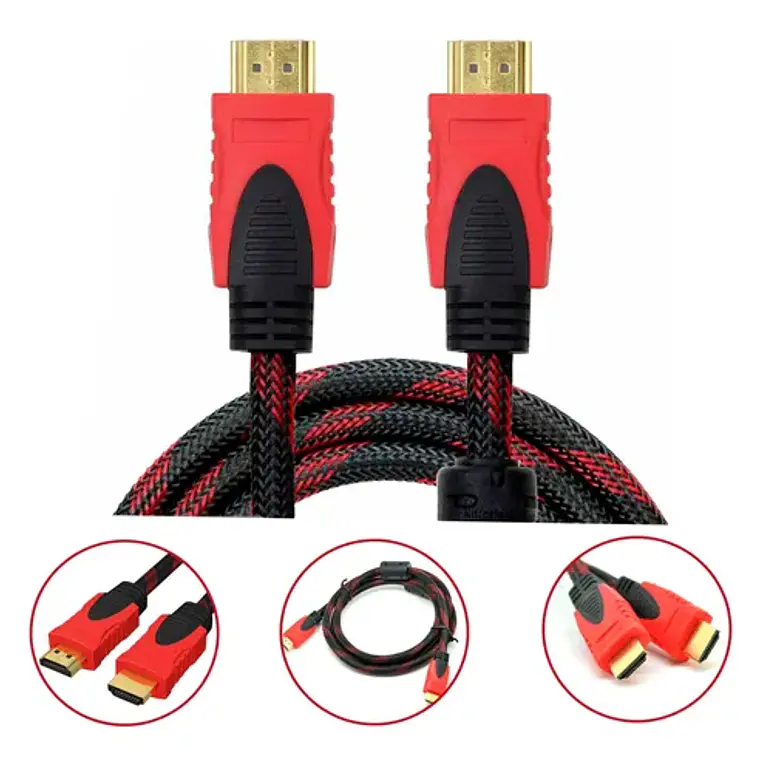 Cable Hdmi 1.5m Jupiter Tec Mallado Doble Filtro Conectores Oro 1