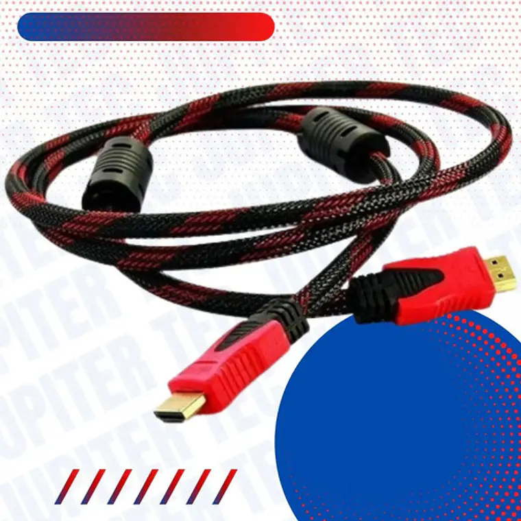 Cable Hdmi 1.5m Jupiter Tec Mallado Doble Filtro Conectores Oro 9