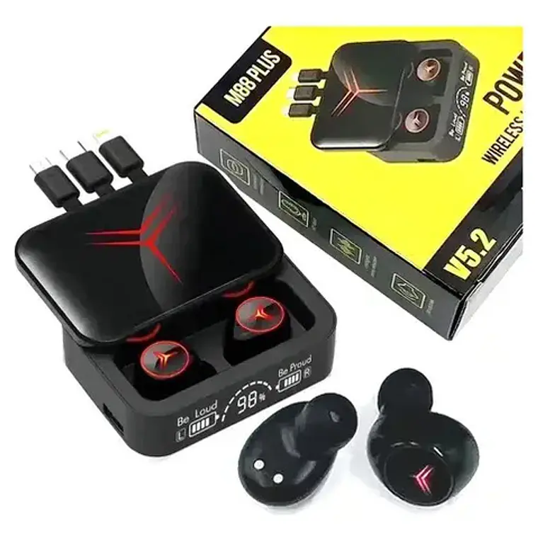 Audífonos Inalámbricos Bluetooth M88 Plus Con Control Touch Negro 7