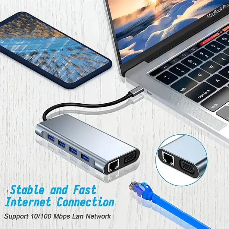 Adaptador Hub 4k 11 En 1 Usb-c Multipuertos Byl-2110 7
