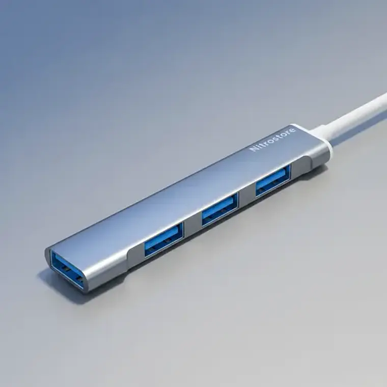 Adapatador Hub Usb 3.0 A 4 Puertos Para Notebook Macbook Gris 2