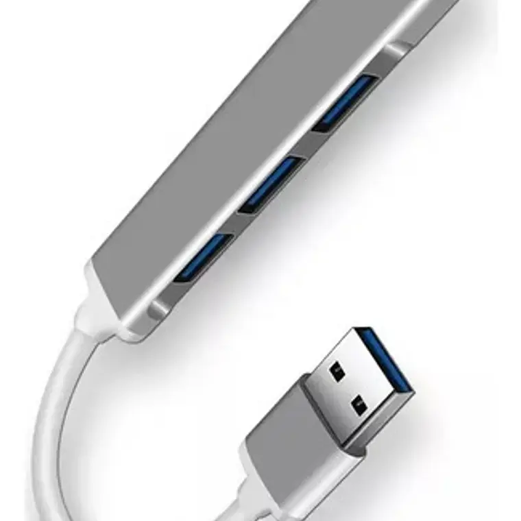 Adapatador Hub Usb 3.0 A 4 Puertos Para Notebook Macbook Gris 6