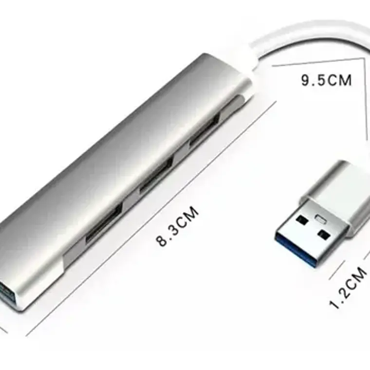 Adapatador Hub Usb 3.0 A 4 Puertos Para Notebook Macbook Gris 8