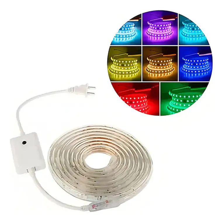 Cinta Led Impermeable Rgb 5 Metros + Transformador Luz Color 1