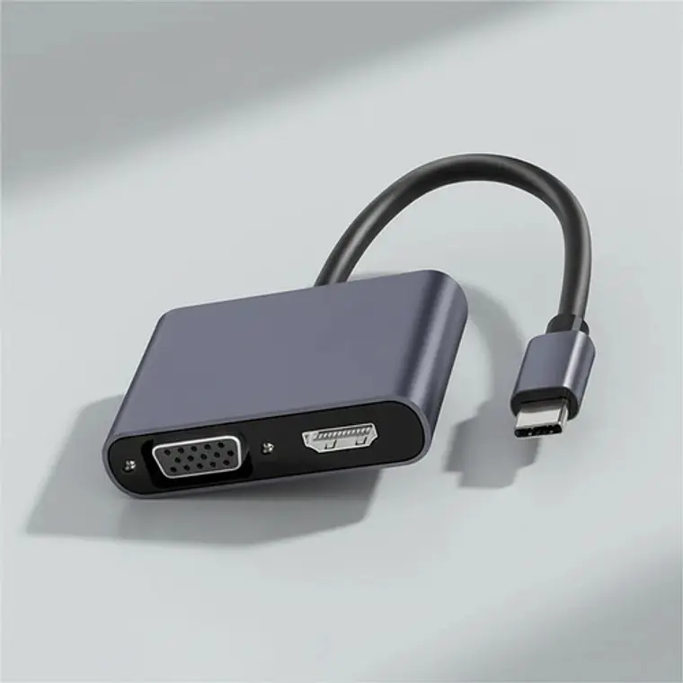 Adaptador Usb Tipo C 2 En 1 Vga Y Hdmi 4k /e 2
