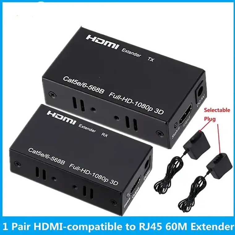 Extensor Hdmi 60 Mts Por Cable Rj45 Ethernet 6