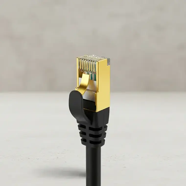 Cable Red Cat8 Premium Alta Calidad 1.5m Rj45 Negro 40gbps 2
