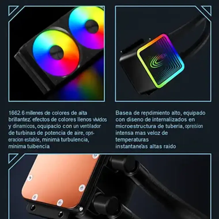 Refrigeración Líquida 360mm Rgb Triple Fan Negro Pc 7