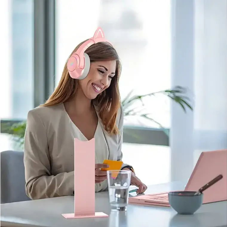 Soporte Para Audífonos Onikuma St-1 Rosa 2