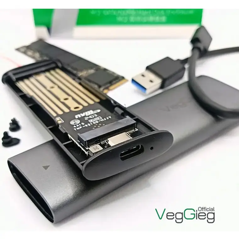 Cofre Para Disco Duro Veggieg Usb 3.0 Ssd M.2 Pcie Nvme 10gb 4