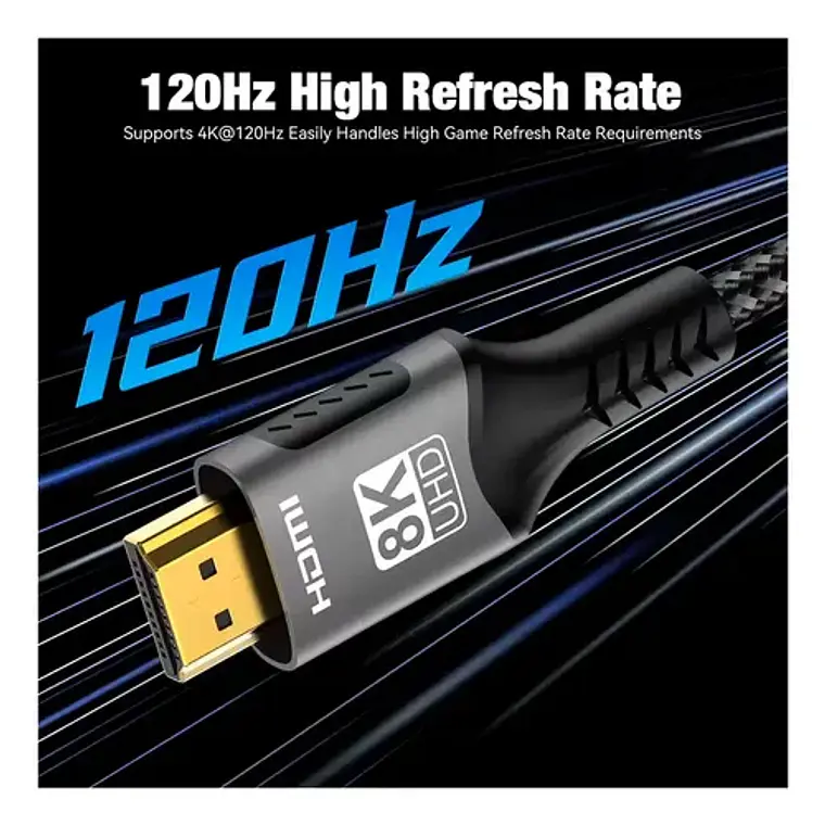 Cable Hdmi8k 2.1 3 Metros 48 Gbps Ultra Alta Velocidad 60hz 4k120hz Compatible Ps5 Xbox Tv Monitor Earc Hdr Conexión Premium Alta Definición Cubinexus 2