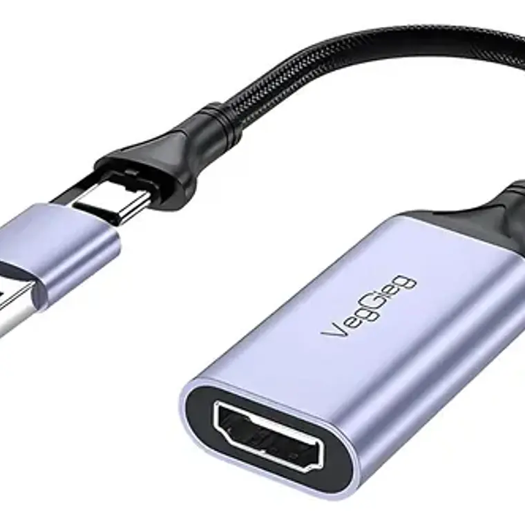 Capturadora De Video Externa Veggieg 4k 60hz 1080p Tipo C 3.0 Usb Gris Ps/ Xbox / Switch - Alta Calidad Streaming 3.0 Plateado 1