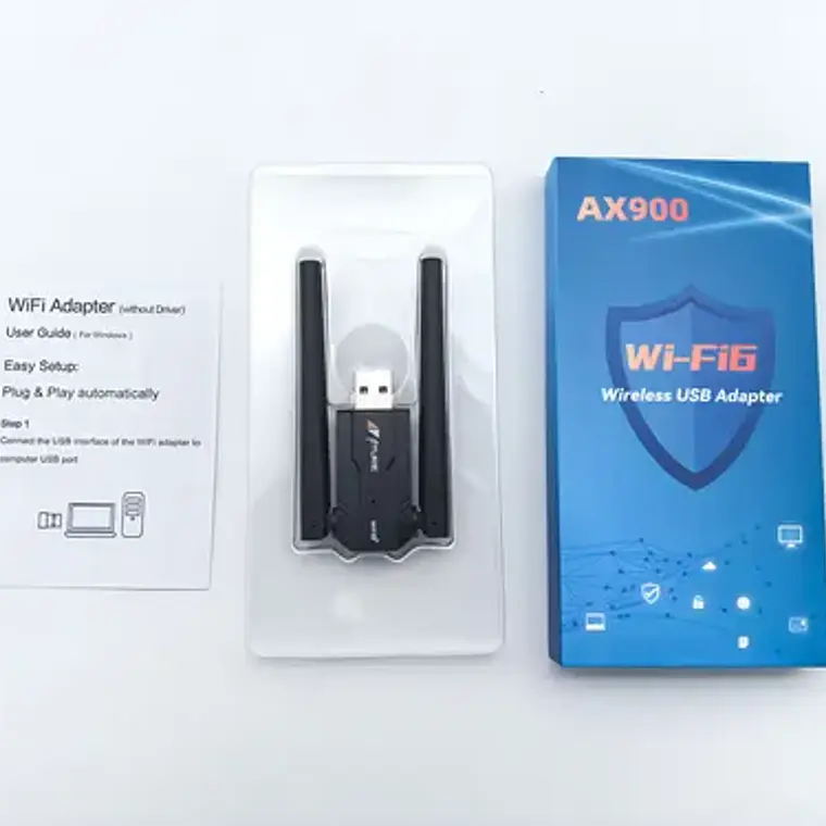 Adaptador Antena Wifi6 Ax900mbps 2.4ghz 5ghz Usb Pc 4