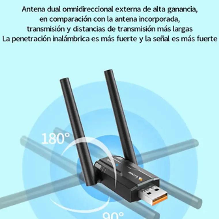 Adaptador Antena Wifi6 Ax900mbps 2.4ghz 5ghz Usb Pc 6