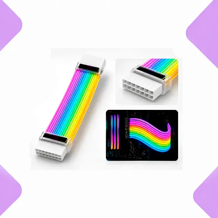 Cable Alimentación Argb 24 Pines Gpu Atx Rgb Sincronizable 5v Para Placa Madre Pc Gamer Efectos Led Direccionables 1