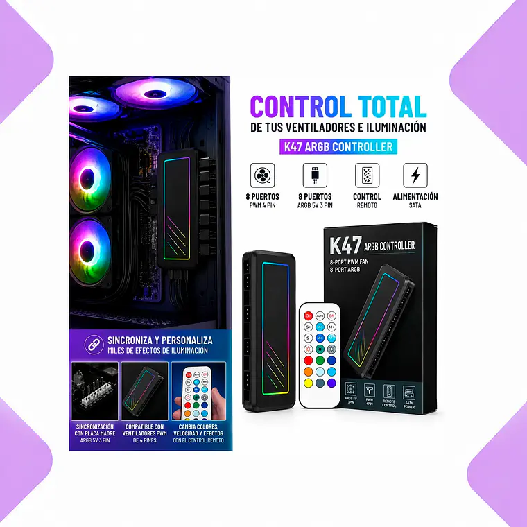 Controlador De Luces Regrigeracion Liquida Ventiladores Rgb Argb Hub Pwm 10 Ventiladores 10 Puertos Argb 5v 3 Pines Con Control Remoto Sincronización Placa M 3
