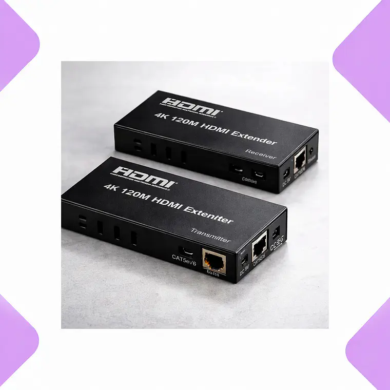 Extensor Hdmi 120m Cat5e Cat6 Full Hd 1080p Rj45 Repetidor Hdmi Largo Alcance Transmisor Receptor Plug And Play Compatible Tv Proyector Monitor 3