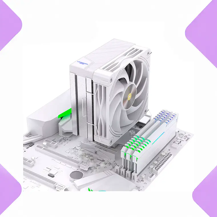 Disipador Ventilador Para Pc Blanco Cpu 215w Tdp Pwm Cooler Procesador Silencioso Alto Rendimiento 3
