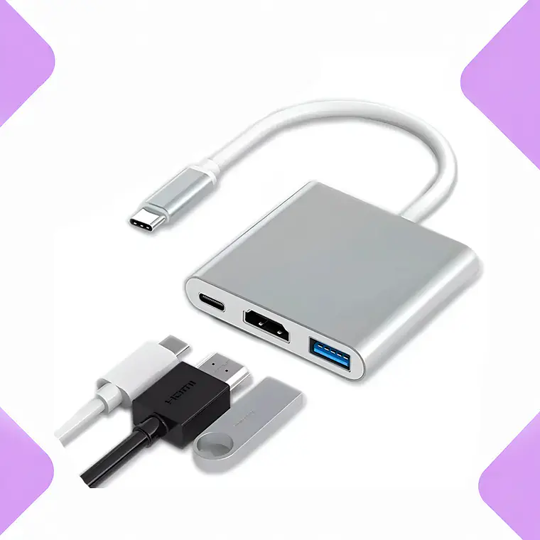 Adaptador Hub 3 En 1 Usb A Usb-c Type C Hdmi Usb 3.0 4k 1