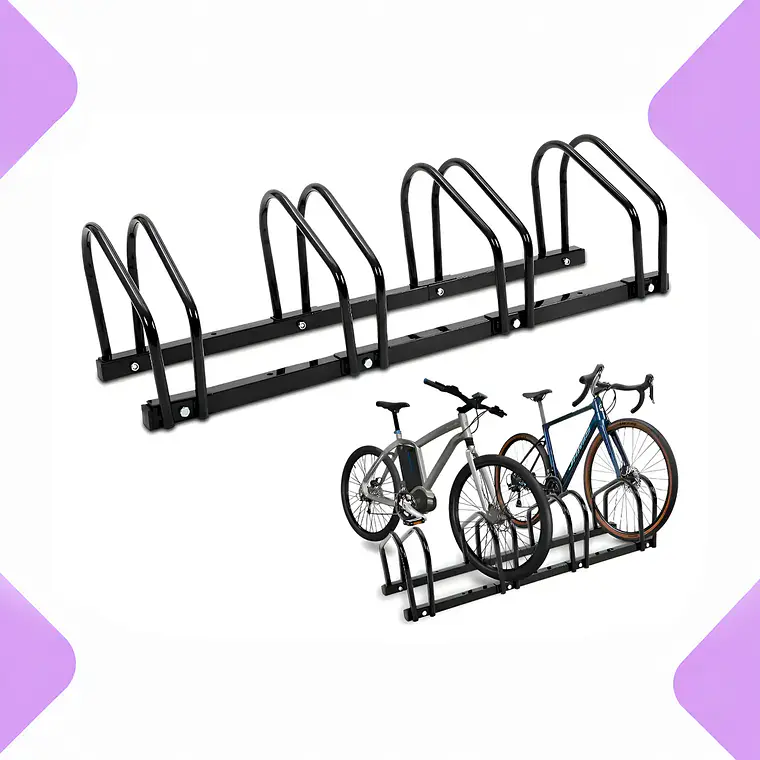 Bicicletero para 4 Bicicletas de Acero Negro 1