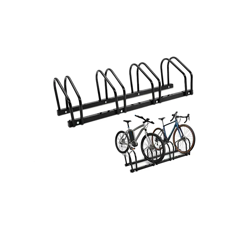 Bicicletero para 4 Bicicletas de Acero Negro 3