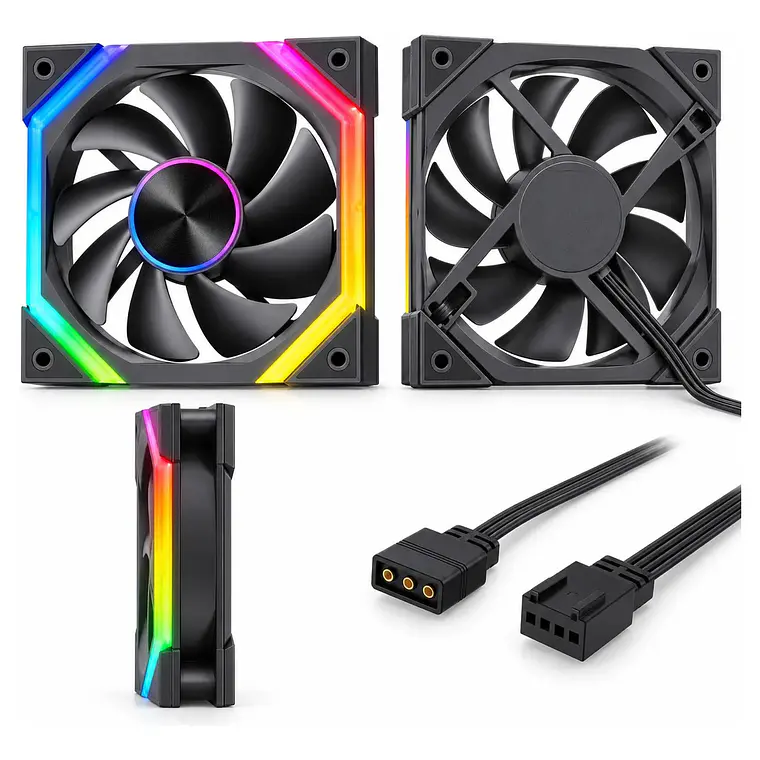 Ventilador Cooler PC Gamer 120mm ARGB PWM Negro Cubinexus 3