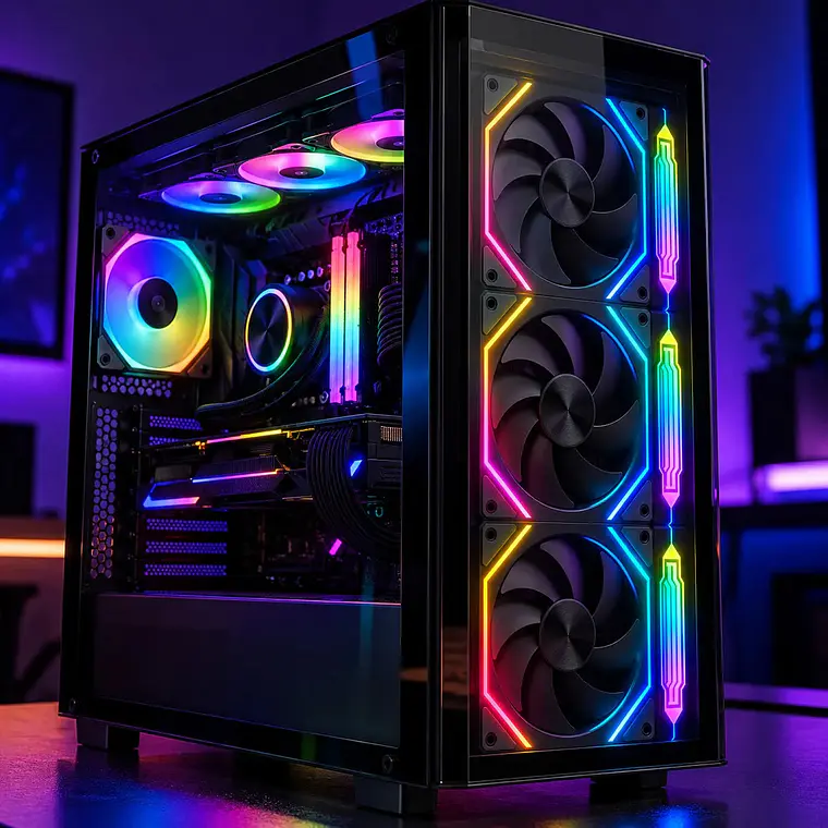 Ventilador Cooler PC Gamer 120mm ARGB Barra Lateral Negro 2