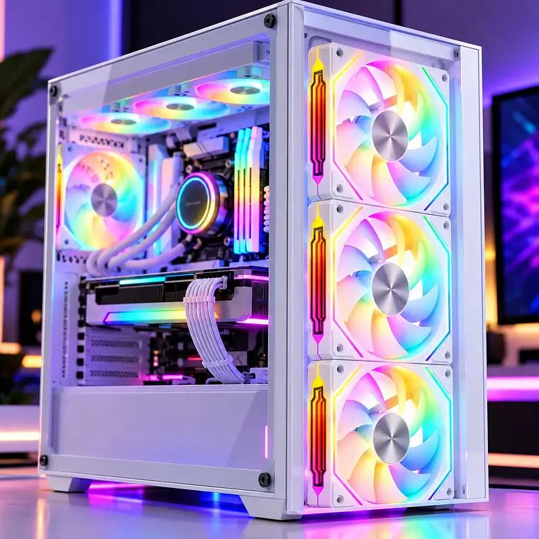 Ventilador Cooler PC Gamer 120mm RGB Barra Lateral Blanco 2