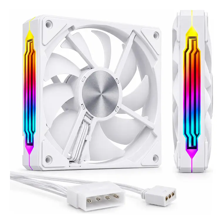 Ventilador Cooler PC Gamer 120mm RGB Barra Lateral Blanco 3