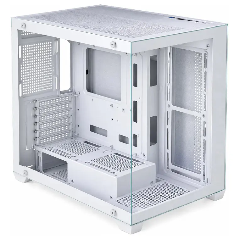 Gabinete PC Gamer Pecera Micro ATX Vidrio Templado Blanco 3