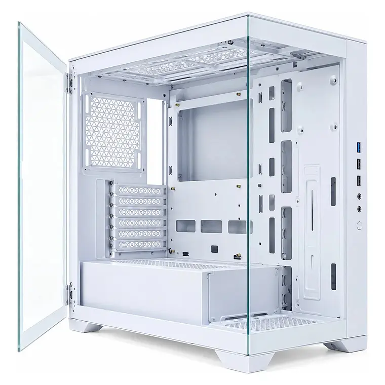 Gabinete PC Gamer Torre Compacta Micro ATX Vidrio Blanco 3