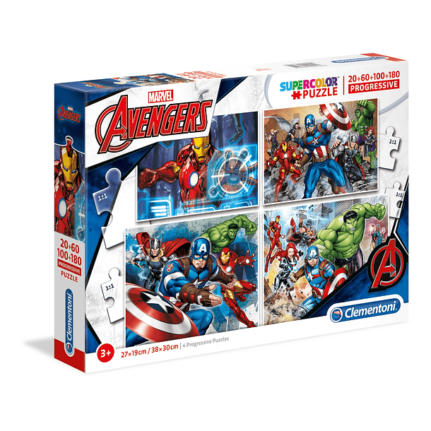 Puzzle 20 + 60 + 100 + 180 pçs - Avengers 1