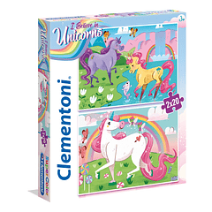 Puzzle 2x20 pçs - Unicórnios