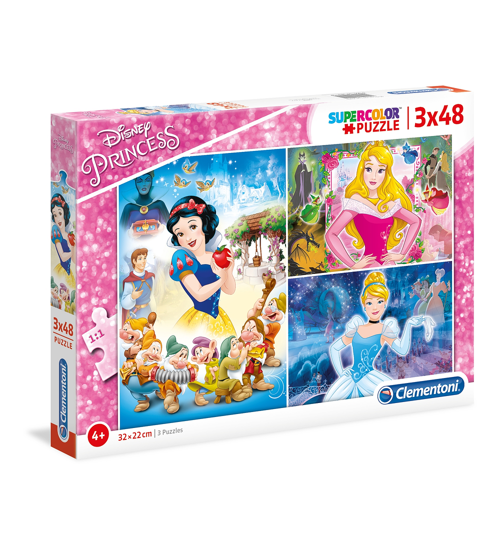 Puzzle 3 x 48 pçs - Princesas