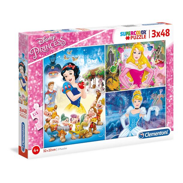Puzzle 3 x 48 pçs - Princesas 1